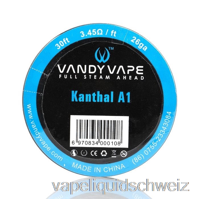 Vandy Vape Spezialdrahtspulen Kanthal A1 – 26 GA / 3,45 Ohm – 30 Fuß Vape Ohne Nikotin